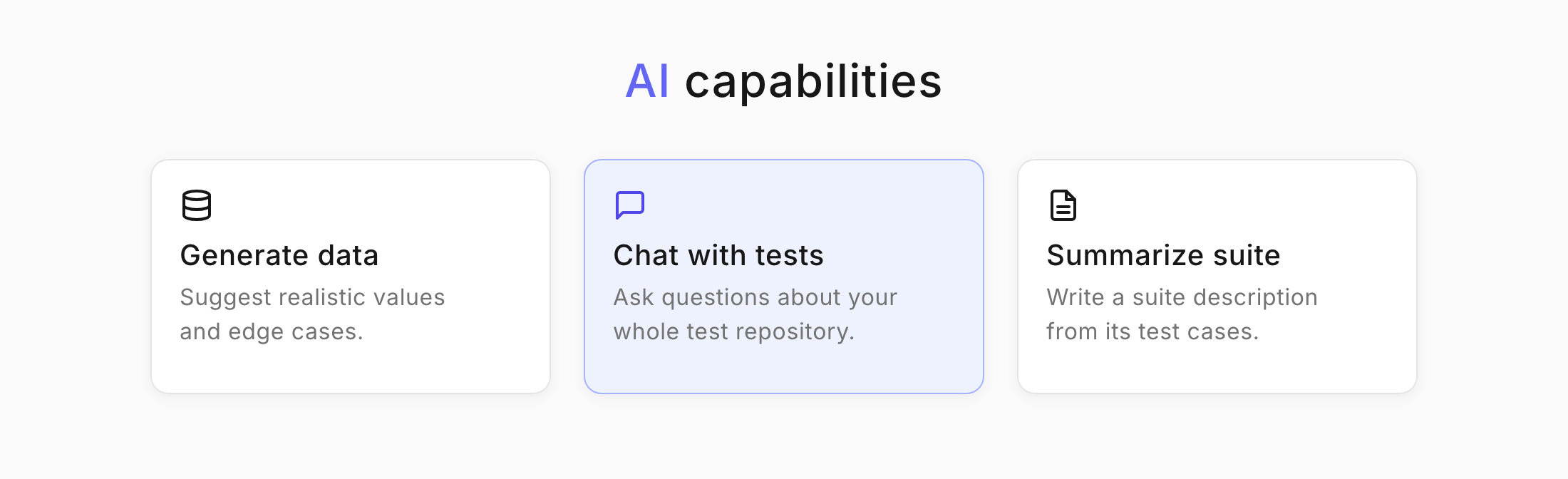 Testomat.io AI capabilities chart